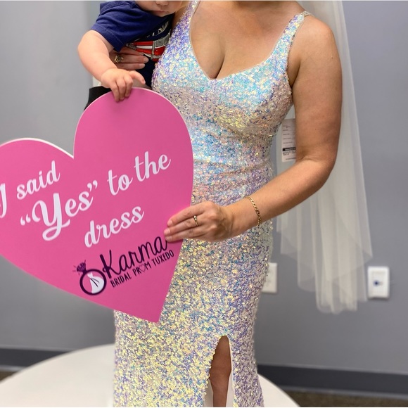 Liquid Crystal Sequins Wedding Gown Dress Tiffany Designs - Picture 6 of 14